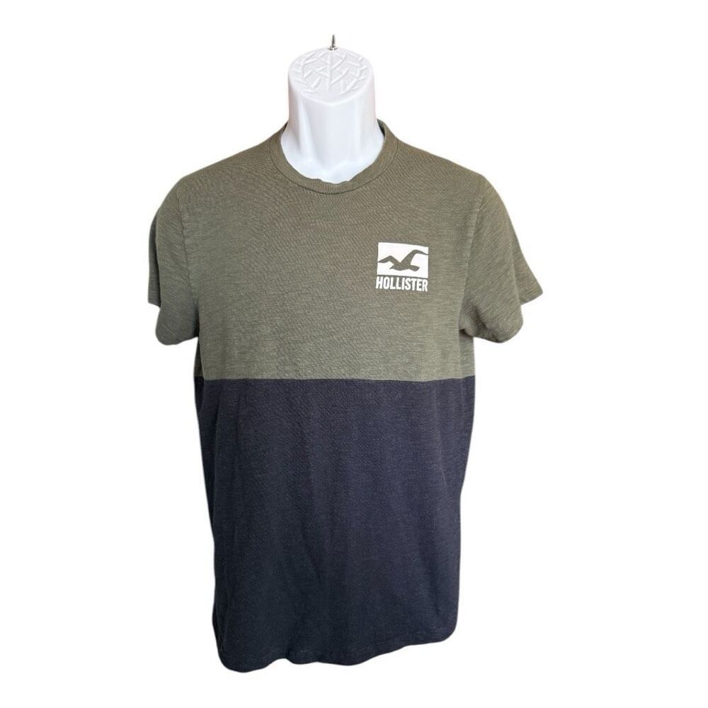 Mens Hollister Logo Color Block Crewneck Graphic Tee Shirt - Sz S